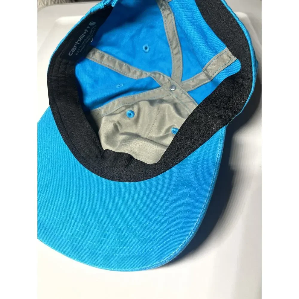 Carhartt Leather Patch Baseball Cap Adjustable Strap Unisex OSFM Turquoise